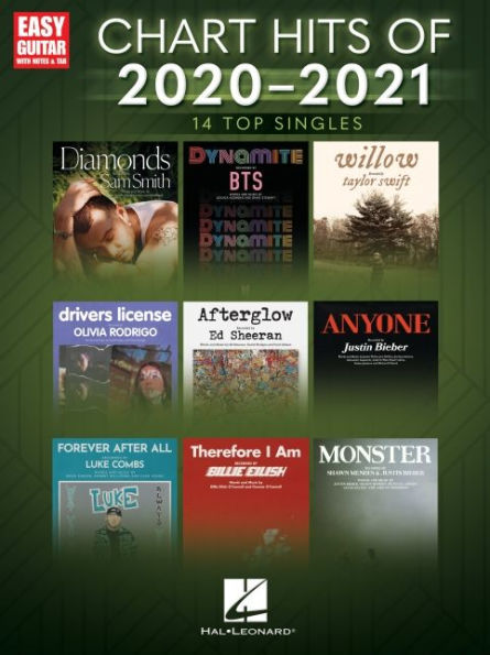 Chart Hits of 2020-2021: 14 Top Singles Arranged for Easy Guitar with Notes & Tab