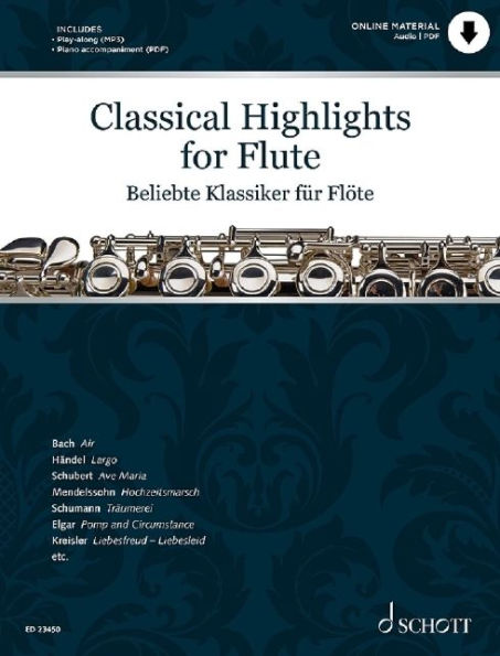 Classical Highlights for Flute arranged for Flute and Piano (via PDF download)