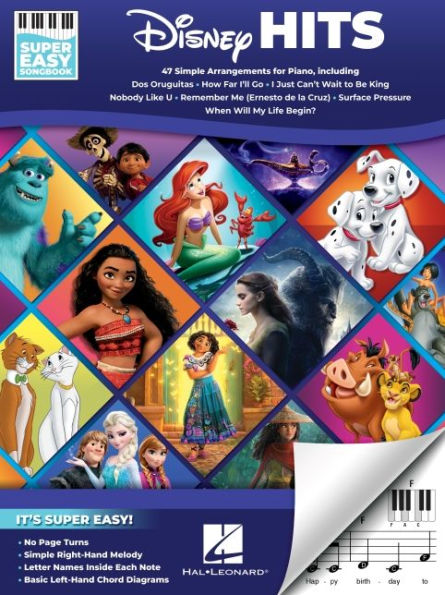 Disney Hits - Super Easy Songbook: 47 Simple Arrangements for Piano with Lyrics