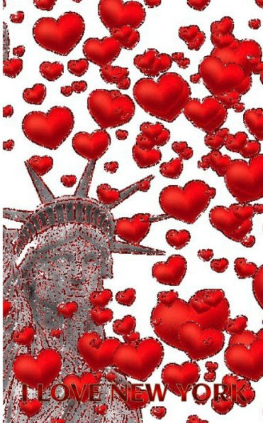 Statue Of liberty I love New York red hearts glitter blank creative Valentine's Journal: heart Journal