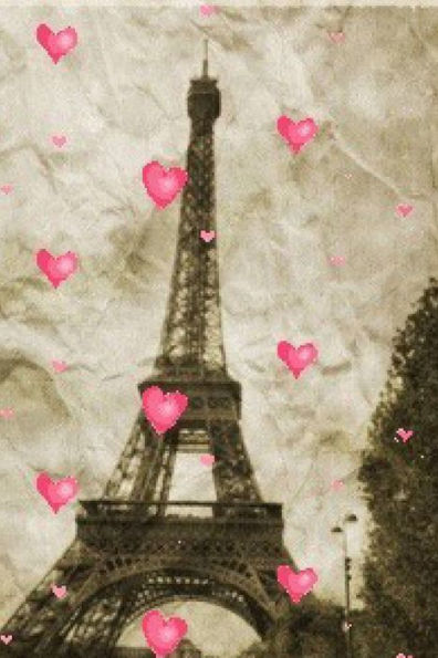 paris Eiffel Tower pink hearts Vintage creative blank page journal: journal