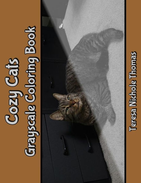 Cozy Cats Grayscale Coloring Book