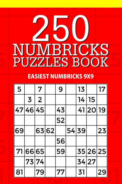 250 Numbricks Puzzle Book: Easiest Numbricks 9x9