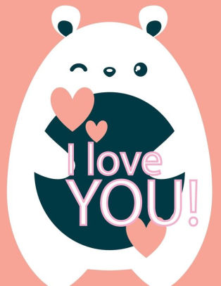 I Love You White Bear In Love On Pink Cover This Sketch Pad Notebook Has 110 Blank Pageswhite Paper Sketch Draw And Paintpaperback