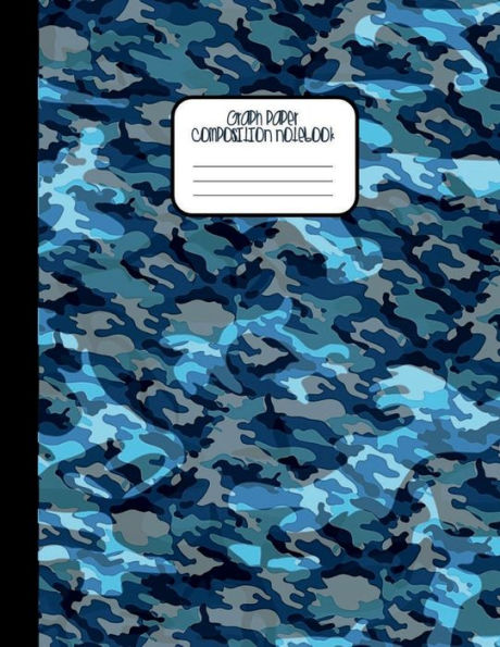 Navy Blue CAMO - Graph Paper Composition Notebook - Camouflage Print Diary: Quad Ruled Pages Journal for Math & Science High School Students College and University Notes - 5x5 Grid 5 square per in