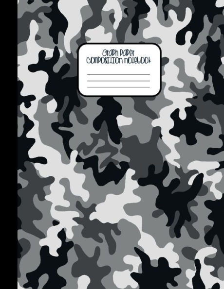 Black White CAMO - Graph Paper Composition Notebook - Camouflage Print Diary: Quad Ruled Pages Journal for Math & Science High School Students College and University Notes - 5x5 Grid 5 square per in