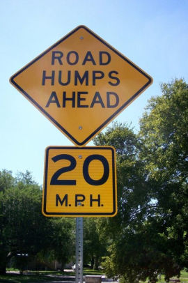 Road Humps Ahead 20 M P H Miles Per Hour Sign Journal 150 Page