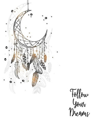 Follw Your Dream Dreamcatcher On White Cover And Dot Graph Line