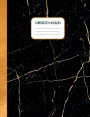 College Ruled Composition Notebook - Black Marble Gold Print: Wide Ruled Lined Paper 1 Subject Writing Journal for High School Teens College or University Students Notes