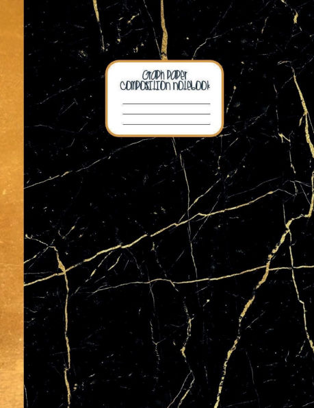 Black Marble Gold Print - Graph Paper Composition Notebook: Quad Ruled Pages 1 Subject Journal for Math & Science High School College or University Students Notes - 5x5 Grid