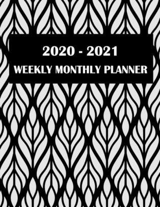 2020 2021 Weekly Monthly Planner Black White Floral Two Year Academic 2020 2021 Calendar Book Weekly Monthly Yearly Calendar Journal Large 8 5