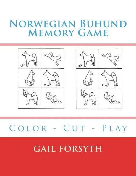 Norwegian Buhund Memory Game: Color - Cut - Play