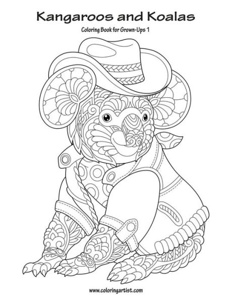 Kangaroos and Koalas Coloring Book for Grown-Ups 1