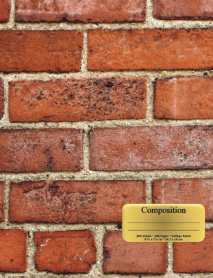 Vintage Red Brick Wall School Composition Book Journal Idea