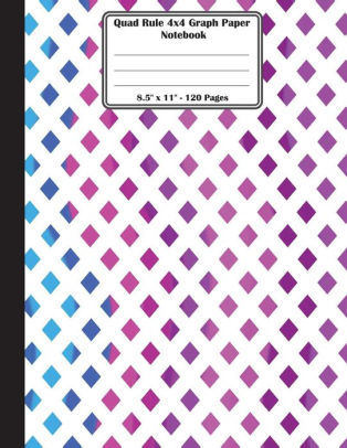 quad rule 4x4 graph paper notebook 8 5 x 11 120 pages overlay