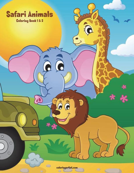 Safari Animals Coloring Book 1 & 2