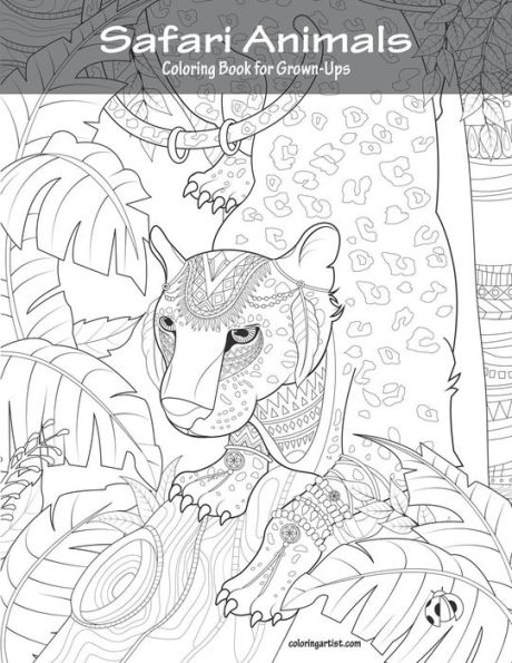 Safari Animals Coloring Book for Grown-Ups 1