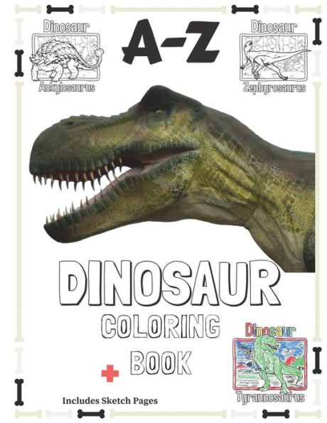 A-Z Dinosaur Coloring Book: 8.5x11 Multi Dinosaur Coloring book for kids with Sketch Pages