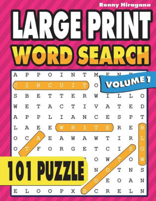large print word search 101 puzzles volume 1 by renny hiragana