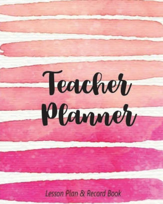 teacher planner lesson plan record book pink water colour 2018 2019 my 365 happy daily teacher planner record 7 subject lesson planner lesson planner