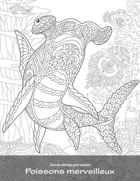 Livre de coloriage pour adultes Poissons merveilleux 1