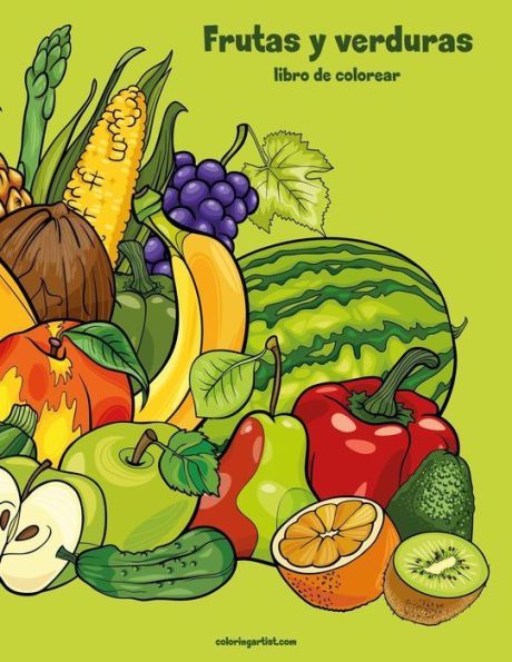 Frutas y verduras libro para colorear 1