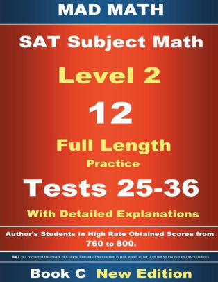 2018 Sat Subject Level 2 Book C Tests 25 36paperback - 