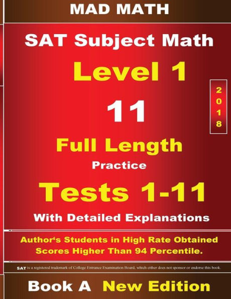 2018 SAT Subject Level 1 Book A Tests 1-11