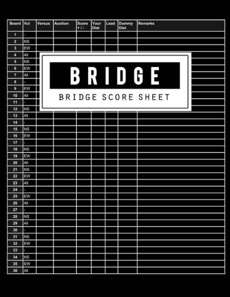 Bridge Score Sheet: Bridge Scoring Game Record Level Keeper Book, Bridge Scoresheet, Bridge Score Card, Lets you track your whole afternoon play, Size 8.5 x 11 Inch, 100 Pages