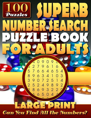 superb number search puzzle book for adults large print number word