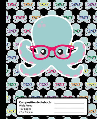 Composition Notebook Octopus Nerd Kawaii Book For Girls Or Boys