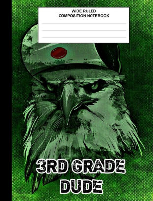 3rd Grade Dude Composition Book Notebook Wide Ruled Paper Cool Owl Animal Notebook For Kids Students Subject Daily Journal For School Creative - 
