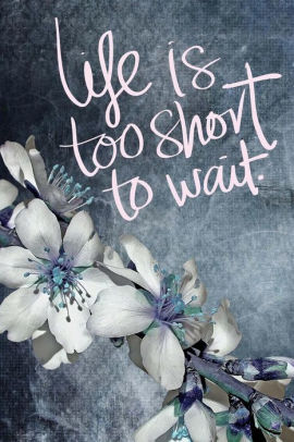 Life is Too Short to Wait Denim Floral Journal Diary 6 x 9 Blank 100 Pages Lined Planner for Keeping a Personal Reflection, Sketching or Jotting