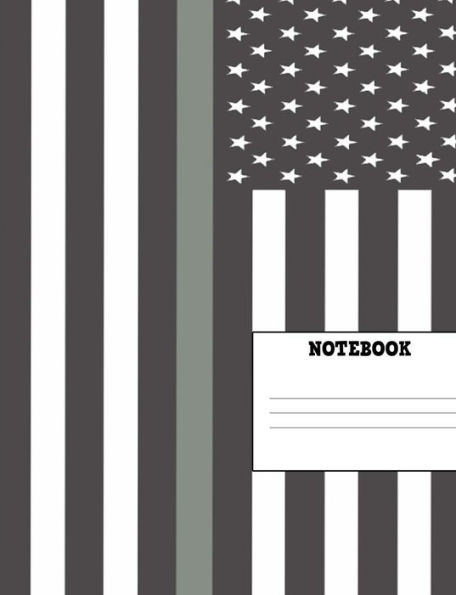 Notebook: Thin Gray Line Composition Book 7.44" x 9.69" 100 Pages Isometric Paper Correctional Officer Notebook