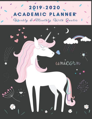 academic planner 2019 2020 weekly monthly unicorn weekly planner