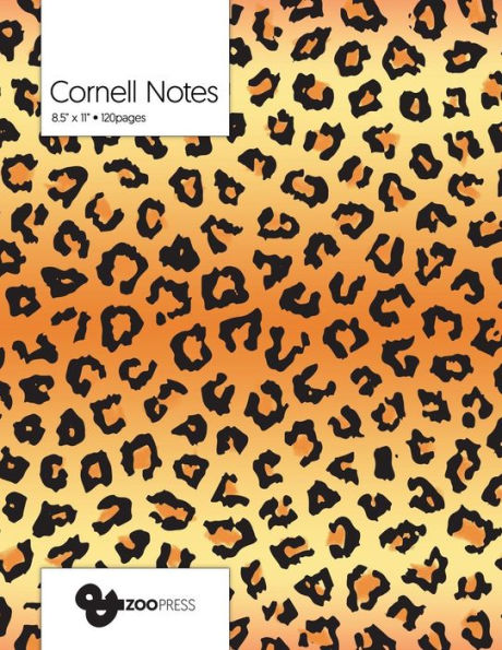 Cornell Notes: Leopard Pattern Cover - Best Note Taking System for Students, Writers, Conferences. Cornell Notes Notebook. Large 8.5 x 11, 120 Pages. College Note Taking Paper, School Supplies.