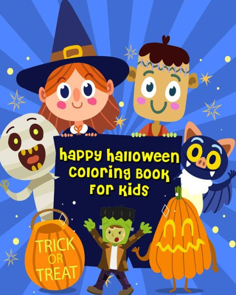 Happy Halloween Coloring Book For Kids: For Relaxation And Meditation (Coloring + Fun Games: Mazes And Word Search Puzzle)