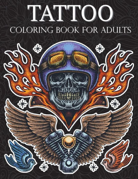 Tattoo Coloring Book: Hand-Drawn Set of Old School Stress Relieving, Relaxing and Inspiration Adult (Adult Coloring Pages)