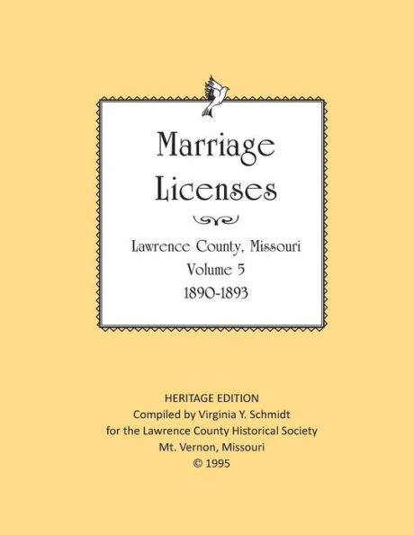 Lawrence County Missouri Marriages 1890-1903