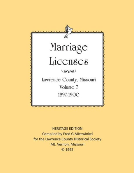 Lawrence County Missouri Marriages 1897-1900