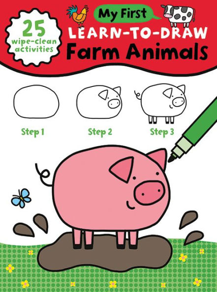 My First Learn-To-Draw: Farm Animals: (25 Wipe Clean Activities + Dry Erase Marker)