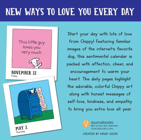 2024 Love Notes from Chippy the Dog Boxed Calendar: A Year of Heartfelt Messages from the Internet's Favorite Dog