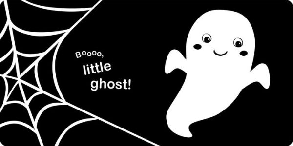 Booook! A Spooky High-Contrast Book: A High-Contrast Board Book that Helps Visual Development in Newborns and Babies While Celebrating Halloween