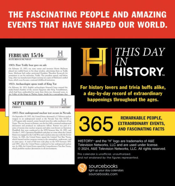 2025 History Channel This Day in History Boxed Calendar