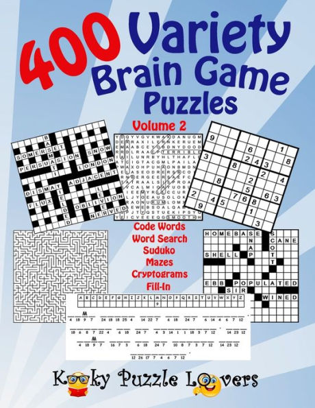 Variety Brain Game Puzzle Book, Volume 2: 400 Puzzles