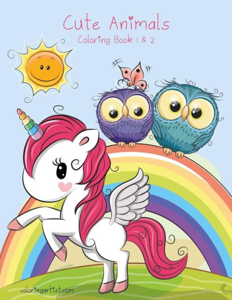 Cute Animals Coloring Book 1 & 2