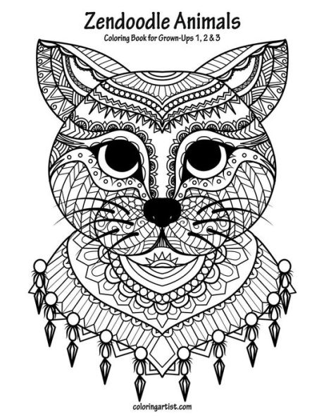Zendoodle Animals Coloring Book for Grown-Ups 1, 2 & 3