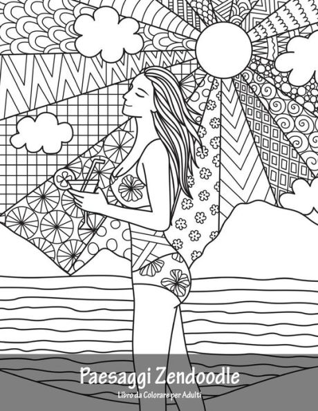 Paesaggi Zendoodle Libro da Colorare per Adulti 1