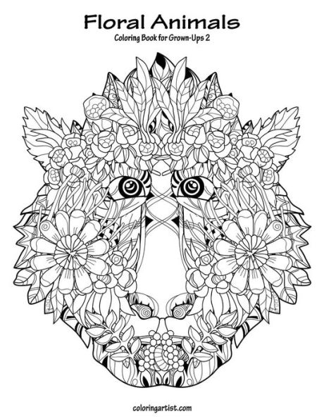 Floral Animals Coloring Book for Grown-Ups 2