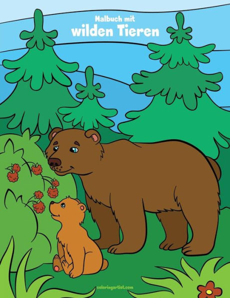 Malbuch mit wilden Tieren 1, 2 & 3